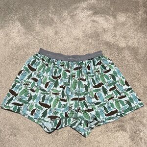 Patagonia Active Classic Boxers Size Large Blue/Green Penguins
